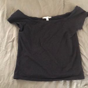 Black off shoulder crop top